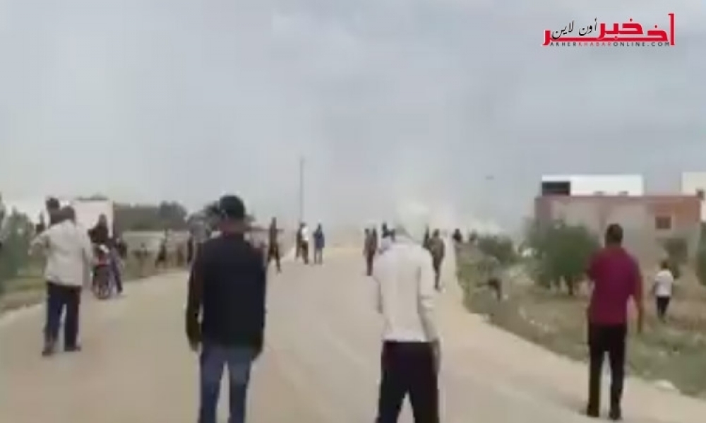 فيديو / جلمة : مواجهات بين محتجّين وقوّات الأمن صباح اليوم