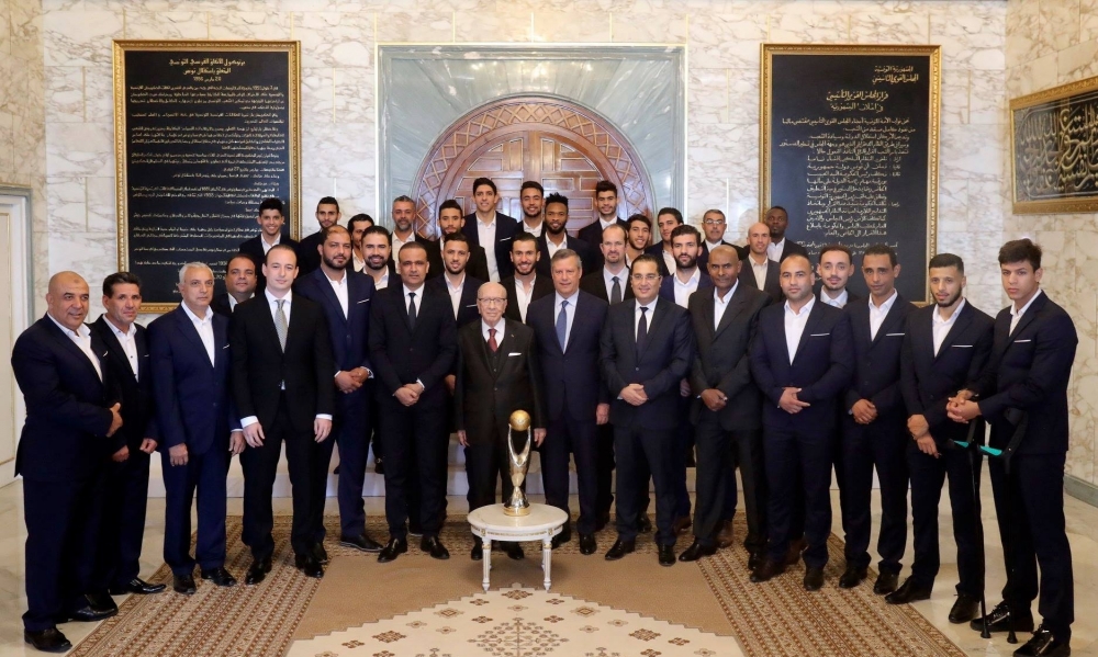 بالصور / رئيس الجمهوريّة يستقبل فريق الترجي الرياضي التونسي