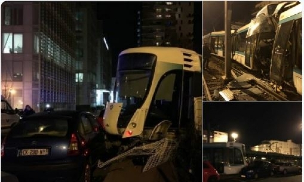 صور/ فرنسا : جرح 12 شخصًا في تصادم عربتي ترام في إحدى ضواحي باريس