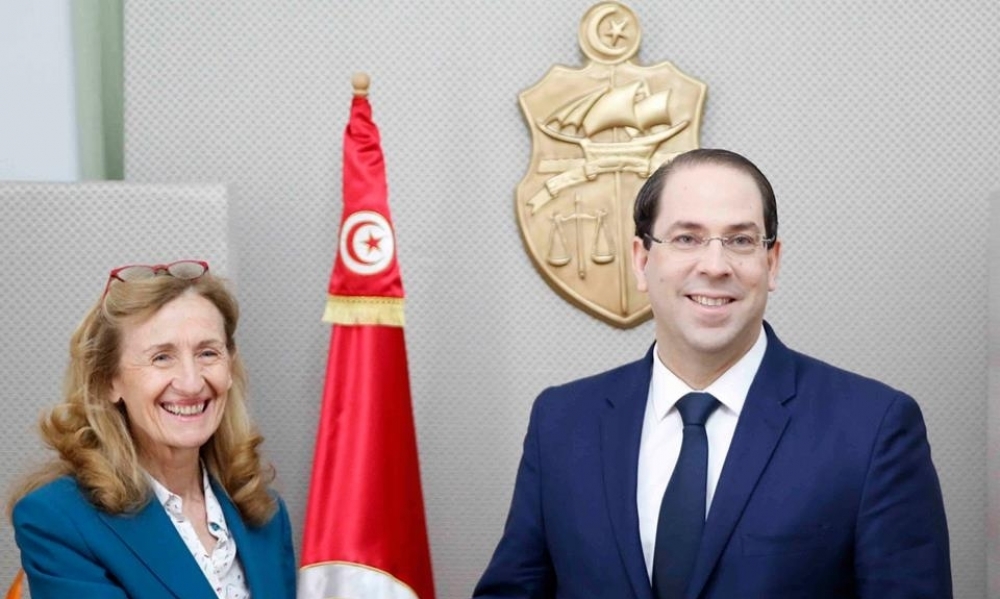 رئيس الحكومة يوسف الشاهد يستقبل  وزيرة العدل الفرنسية  