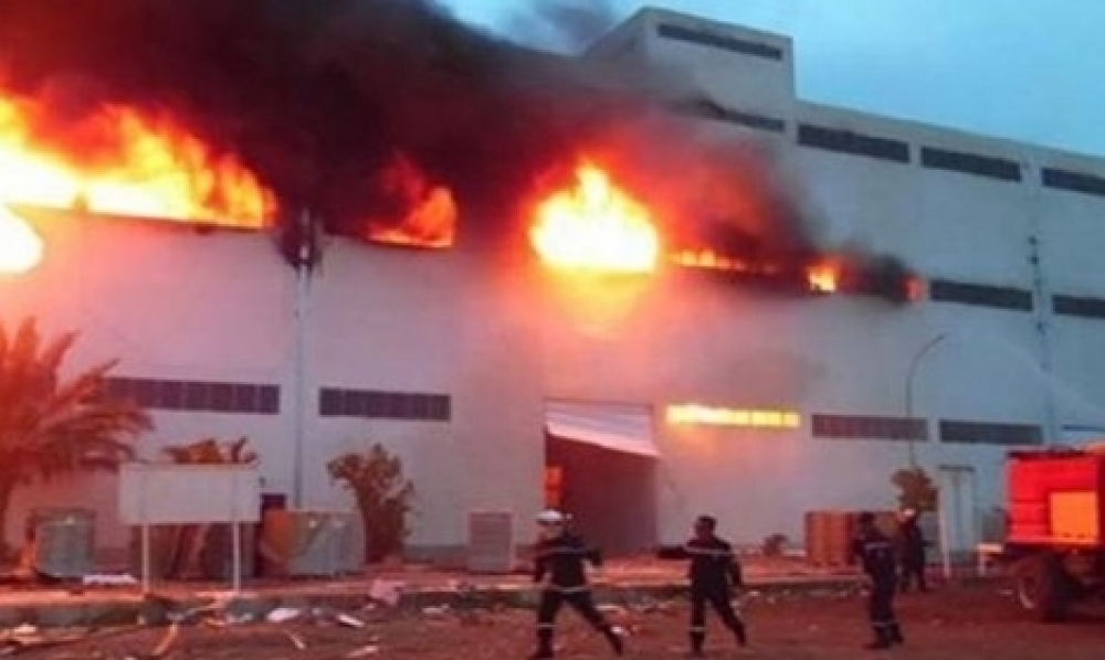  نابل : حريق ضخم بأحد المصانع المخصصة لرسكلة البلاستيك