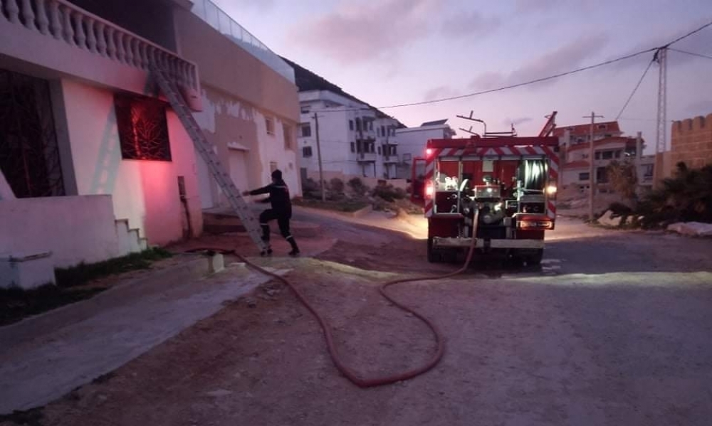 بنزرت :  حريق باحدى المنازل بسبب خلل كهربائي