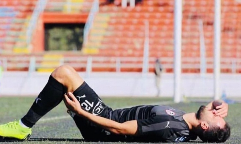 إصابة حمدي النقاز في مباراة الزمالك المصري والقطن التشادي