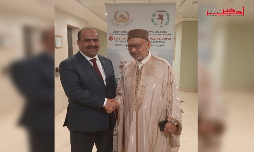 رئيس مجلس النواب راشد الغنوشي يلتقي رئيس البرلمان الجزائري