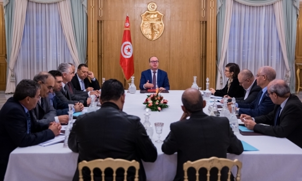 الساعة الثانية بعد الظهر / إجتماع بين إلياس الفخفاخ ورؤساء الأحزاب المعنيّة بتشكيل الحكومة