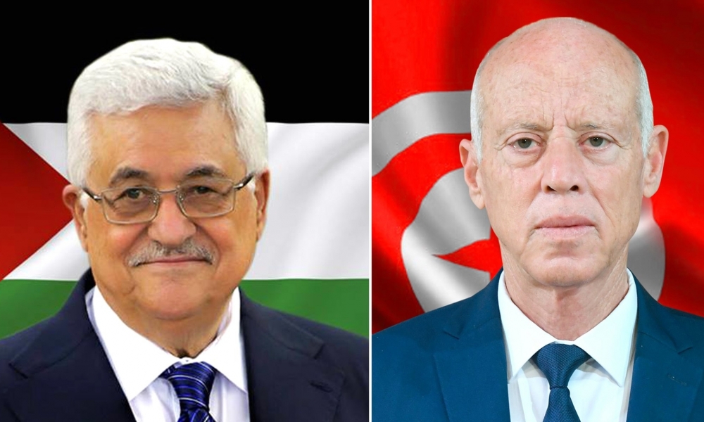 في اتصال هاتفي: الرئيس الفلسطيني محمود عباس يؤكد لرئيس الجمهورية قيس سعيد تقديره وإكبارة للموقف التونسي "الداعم للحق الفلسطيني الثابت"